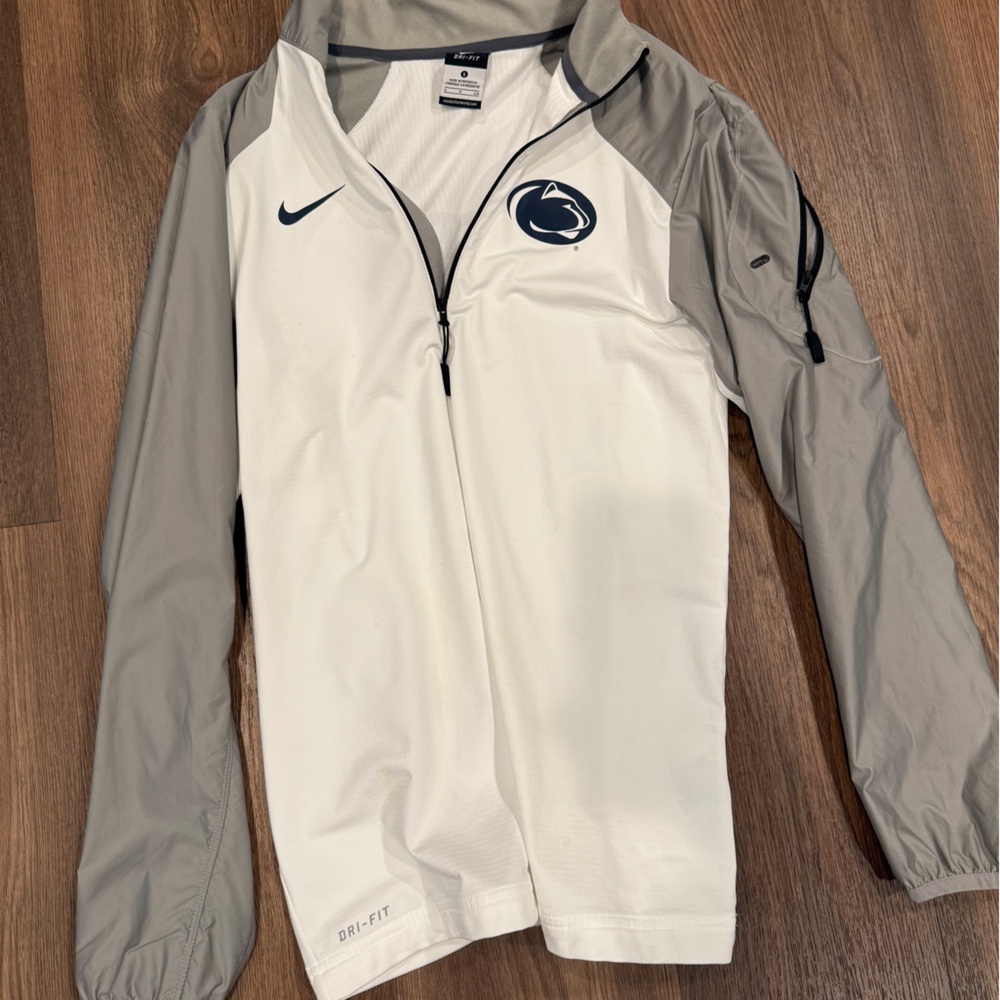 Penn State Nike White and Gray Dri-FIT Pullover